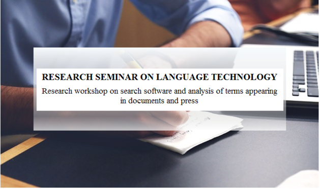 RESEARCH SEMINAR ON LANGUAGE TECHNOLOGY RESEARCH SEMINAR ON LANGUAGE TECHNOLOGY