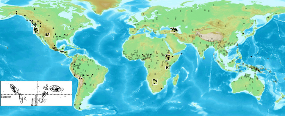 Location of the studied languages. Source: PLOS ONE
